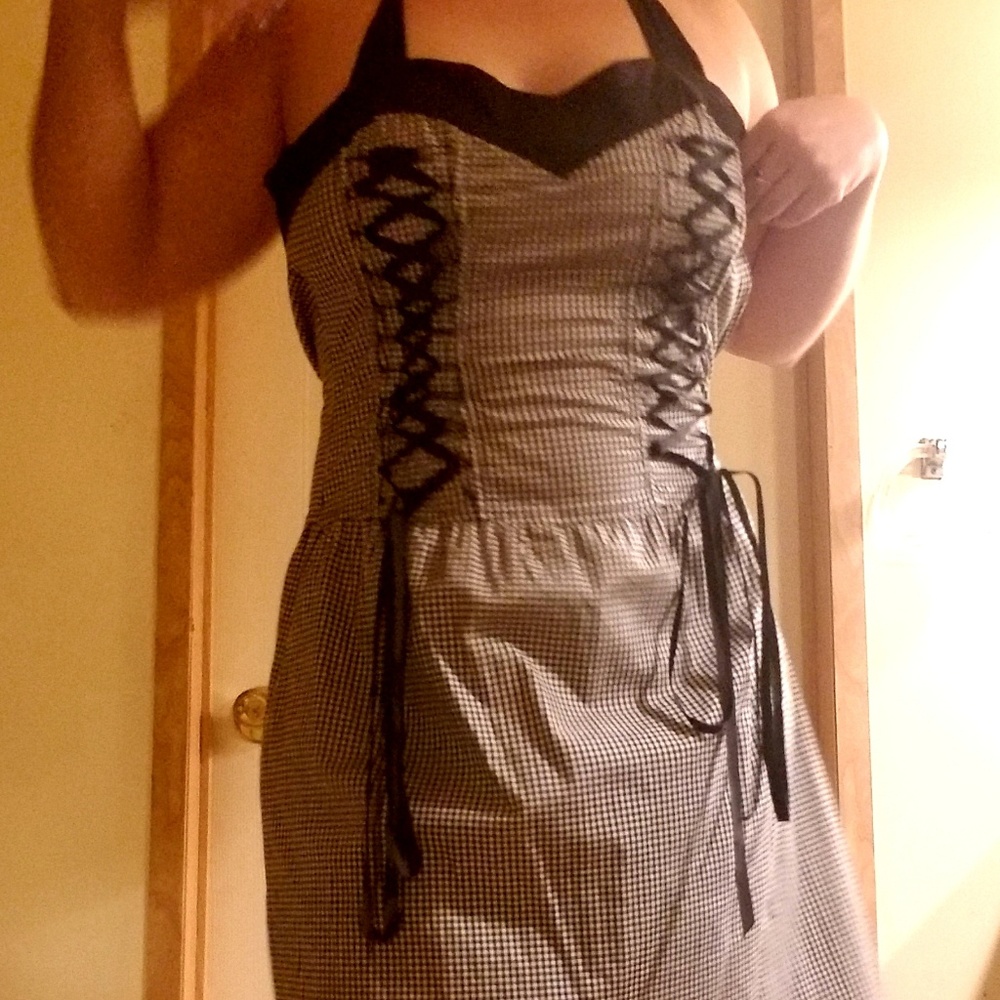 Final sale! Lip service plaid halter dress size L